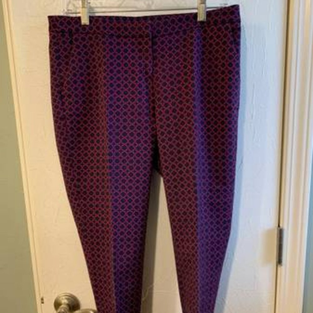 Kenar Size 4 Stylish Black/Pink Circle Design Straight Cropped Pants